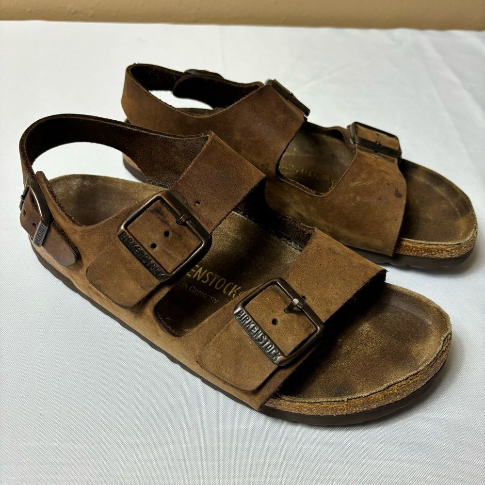 Birkenstock Brown Sandals with Adjustable Straps and Contoured Footbed - Picture 2 of 14